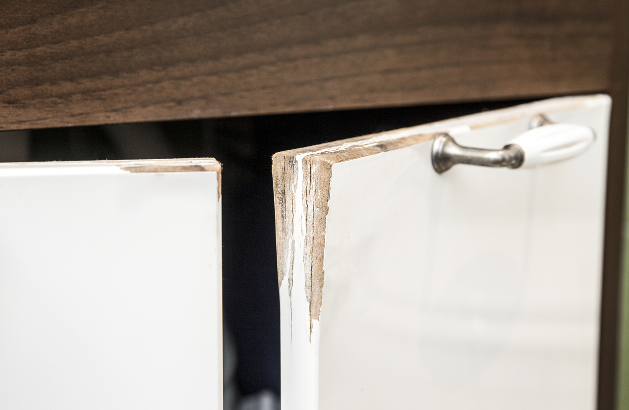 How To Repair Peeling Veneer On Particle Board Cabinets